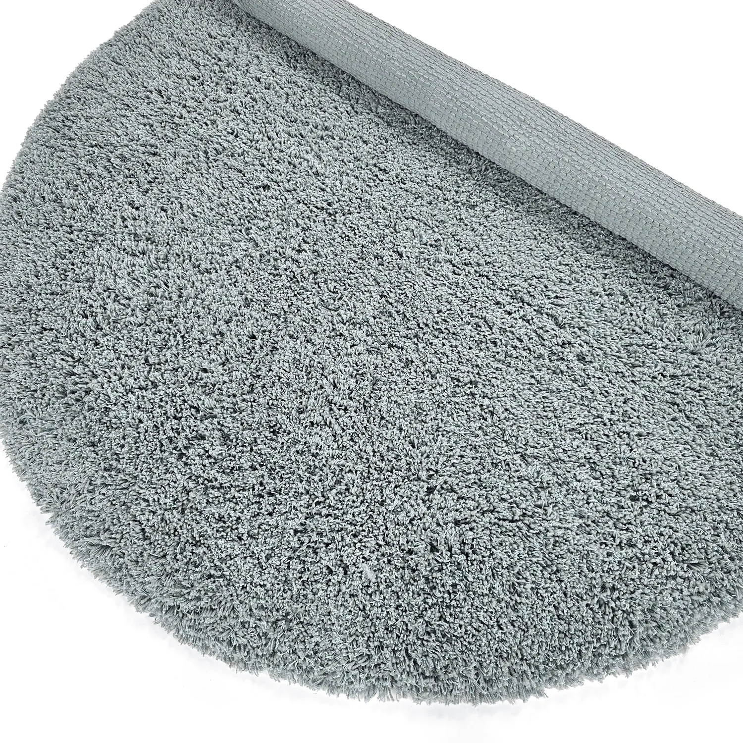 Tapete redondo - Combarro Solid Cotton Shaggy (azul claro)