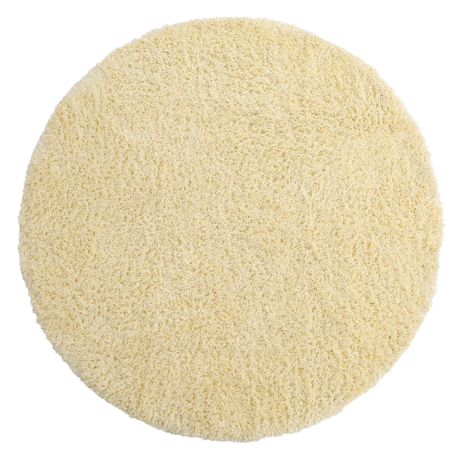 Tapete redondo - Combarro Solid Cotton Shaggy (amarelo claro)