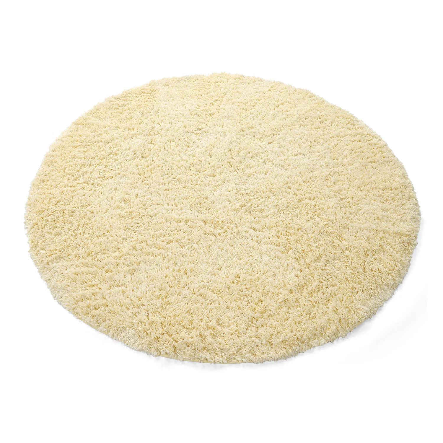 Tapete redondo - Combarro Solid Cotton Shaggy (amarelo claro)