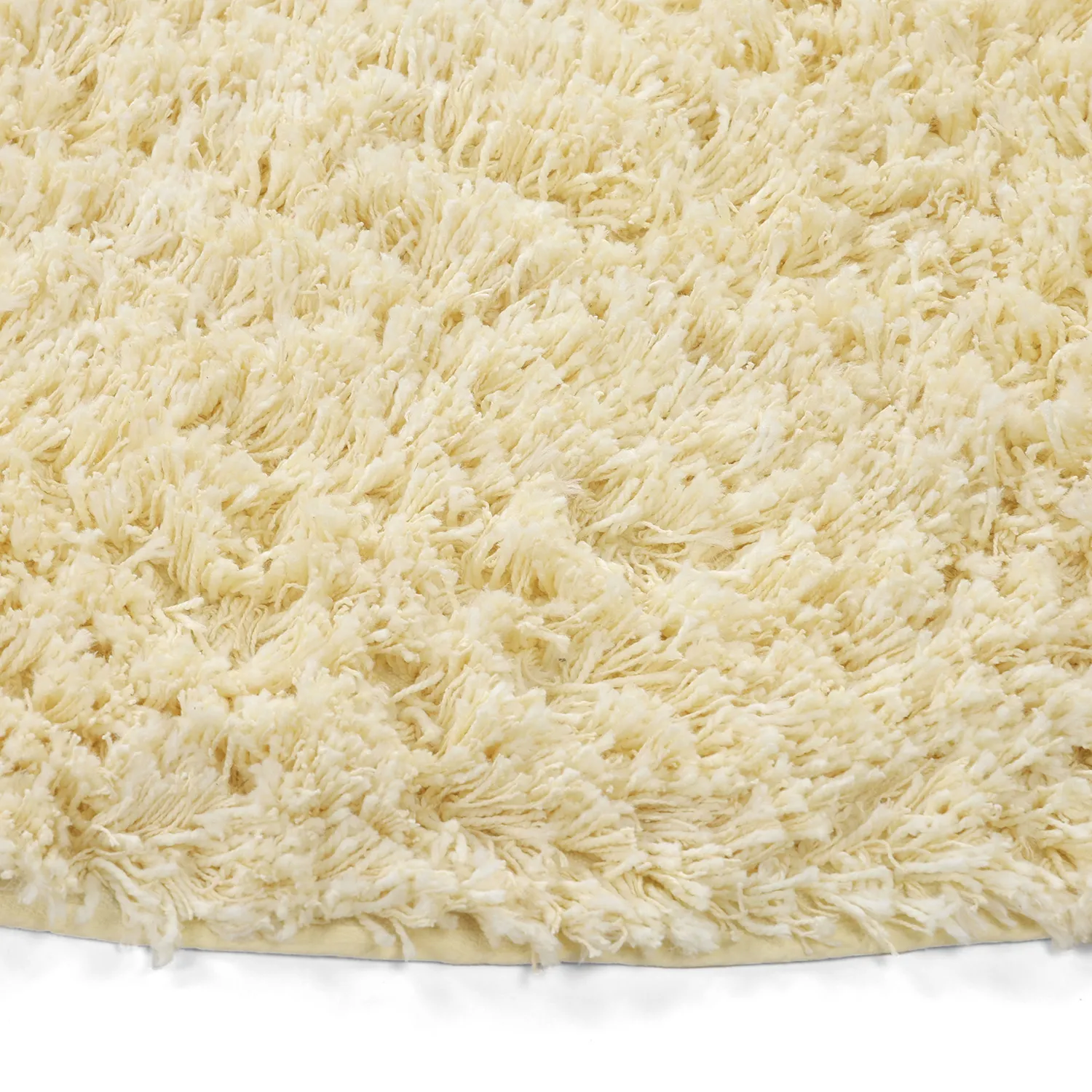 Tapete redondo - Combarro Solid Cotton Shaggy (amarelo claro)