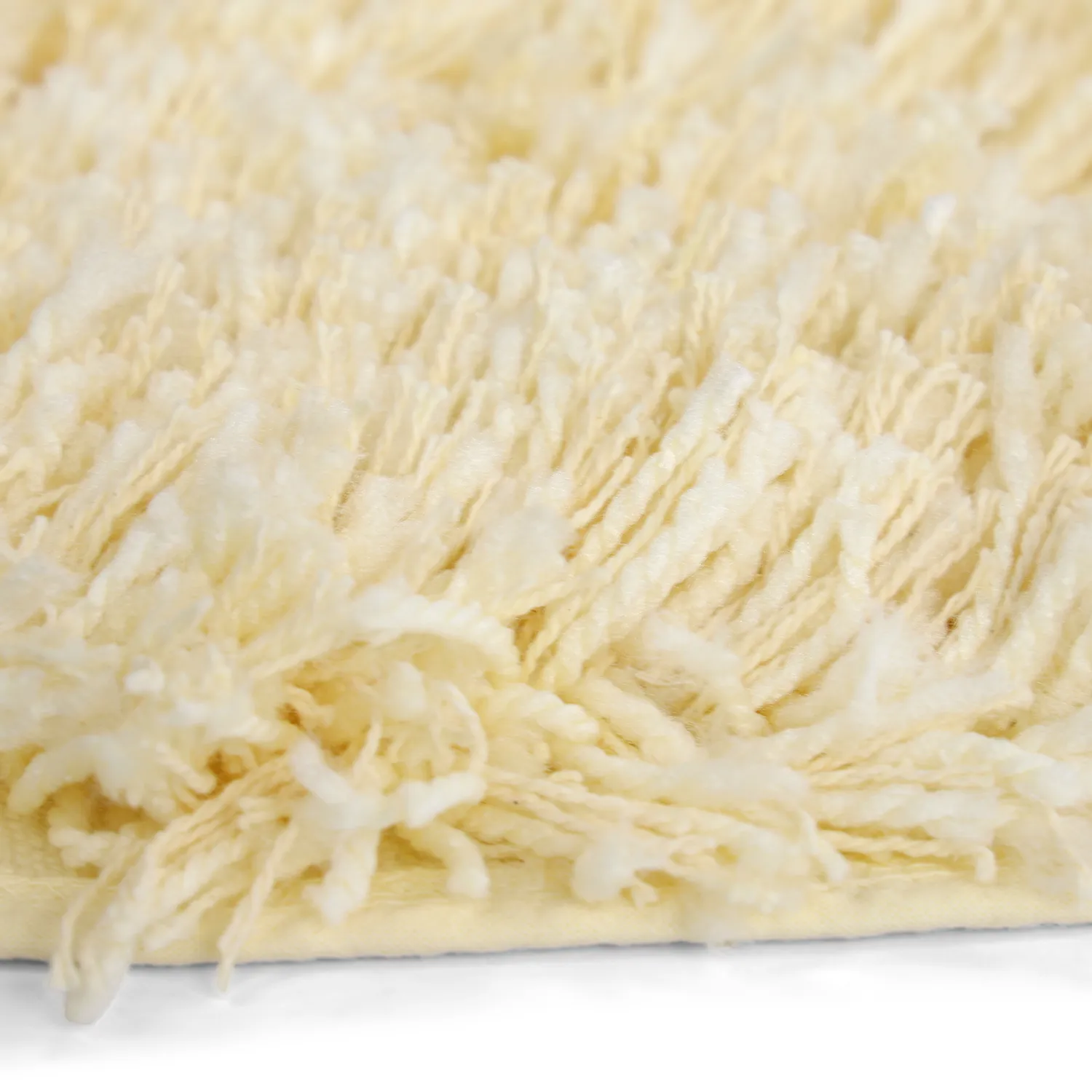 Tapete redondo - Combarro Solid Cotton Shaggy (amarelo claro)