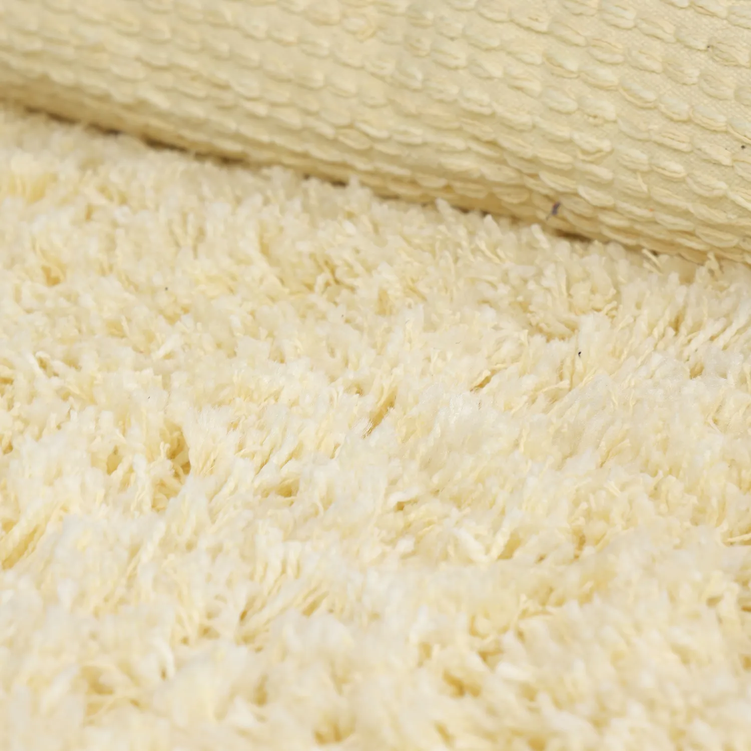 Tapete redondo - Combarro Solid Cotton Shaggy (amarelo claro)