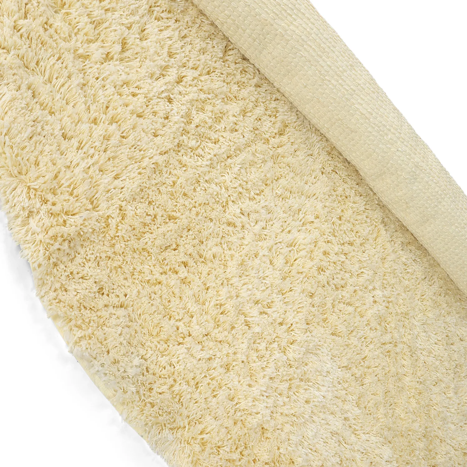 Tapete redondo - Combarro Solid Cotton Shaggy (amarelo claro)
