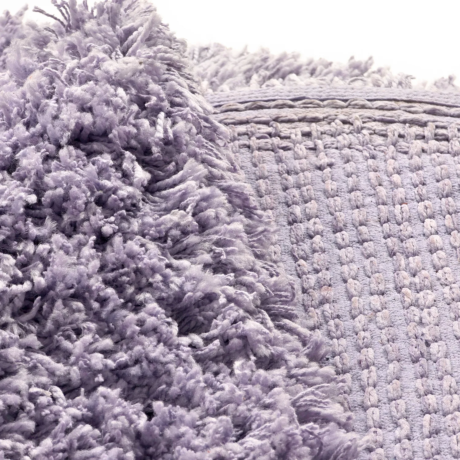 Tapete redondo - Combarro Solid Cotton Shaggy (roxo claro)