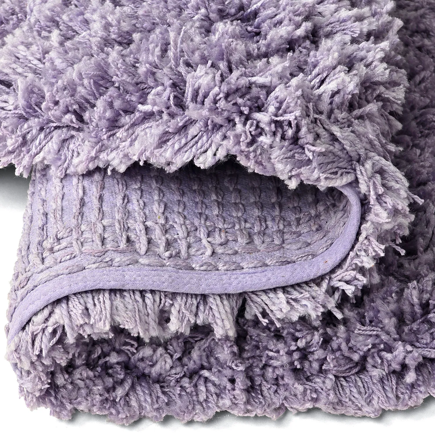 Tapete redondo - Combarro Solid Cotton Shaggy (roxo claro)