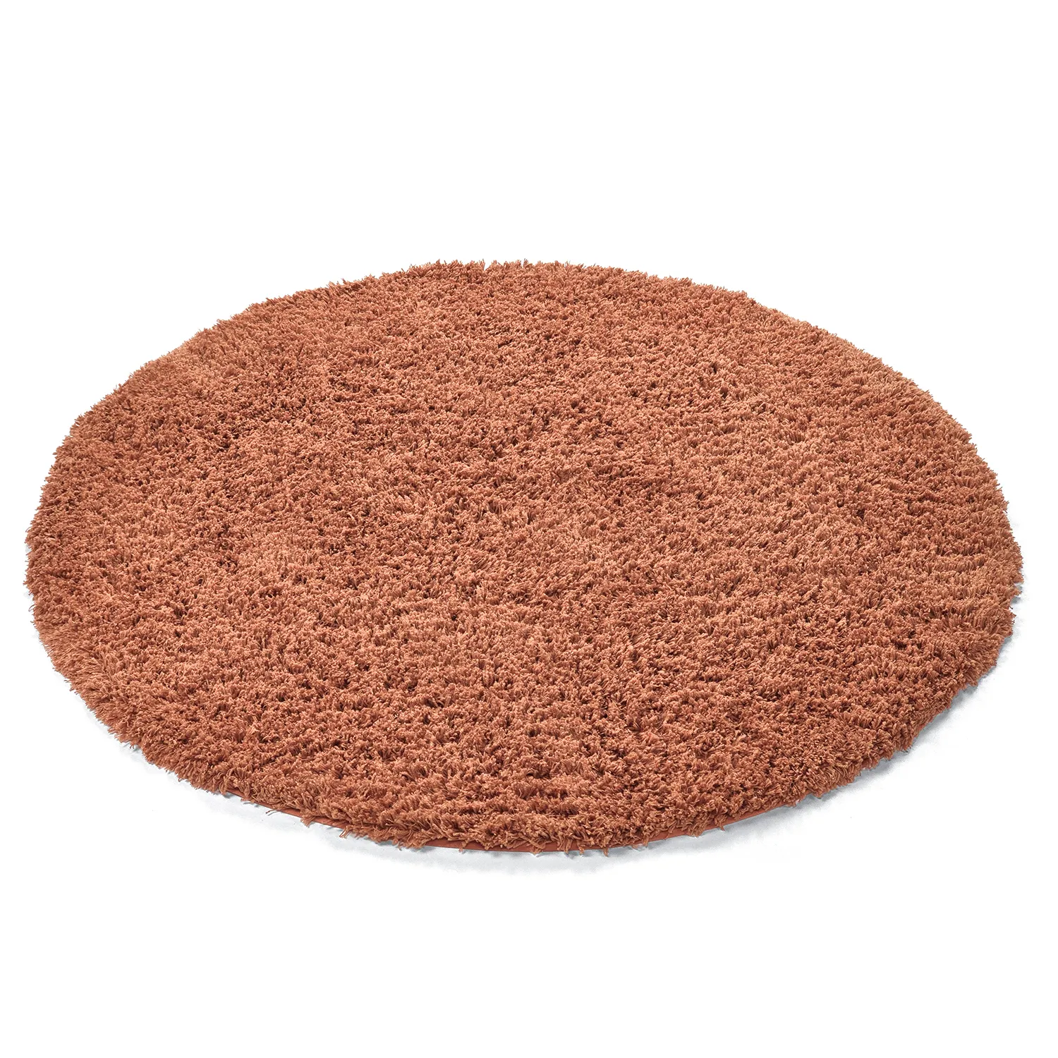 Tapete redondo - Combarro Solid Cotton Shaggy (laranja claro)