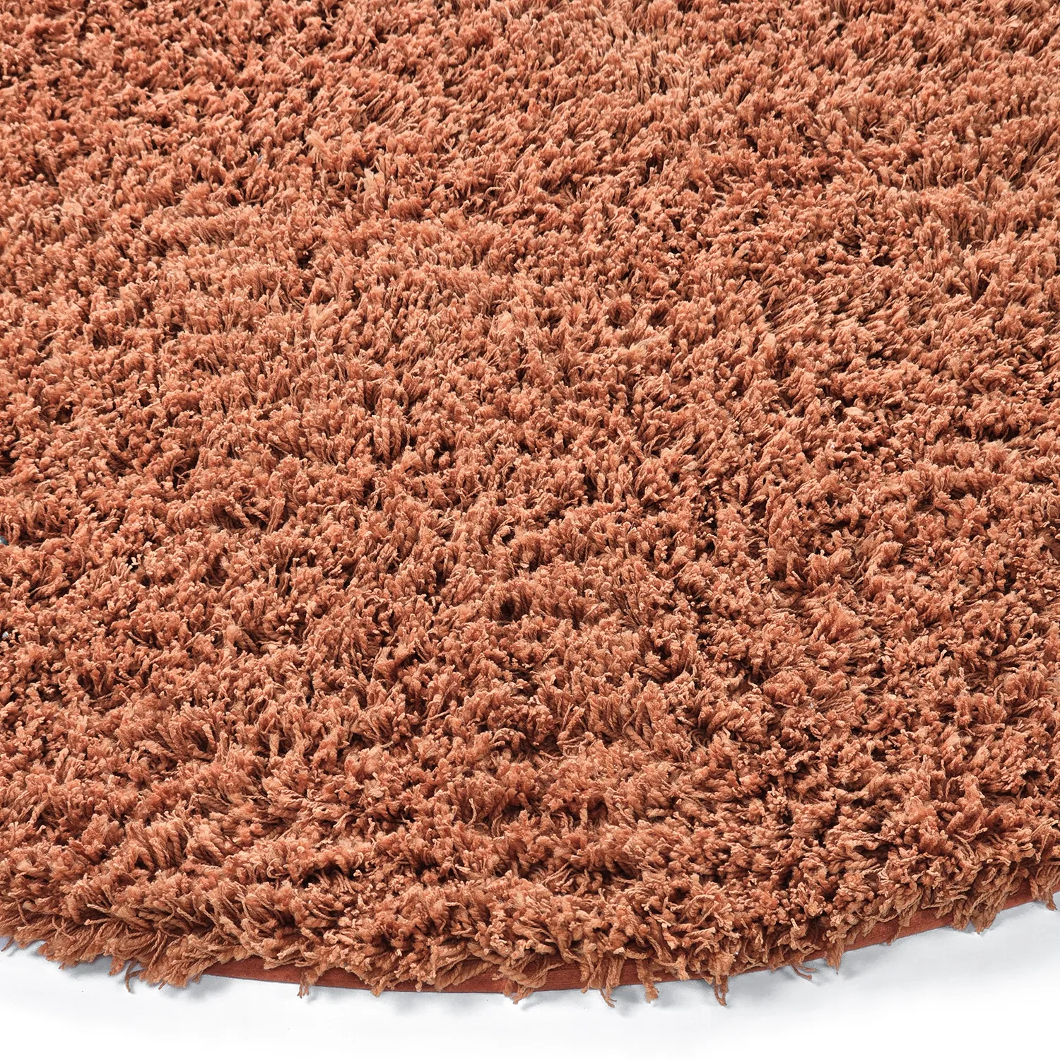 Tapete redondo - Combarro Solid Cotton Shaggy (laranja claro)