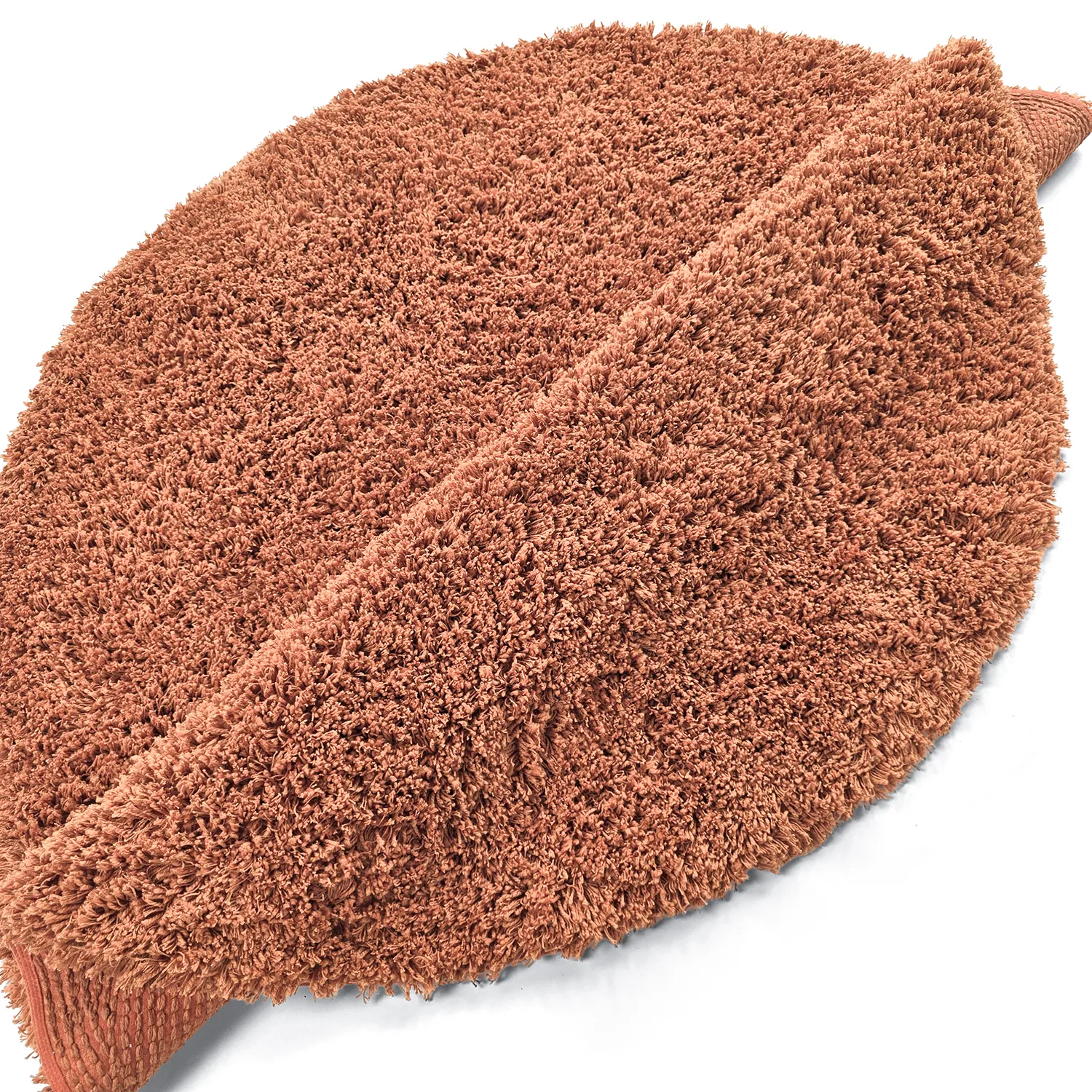 Tapete redondo - Combarro Solid Cotton Shaggy (laranja claro)