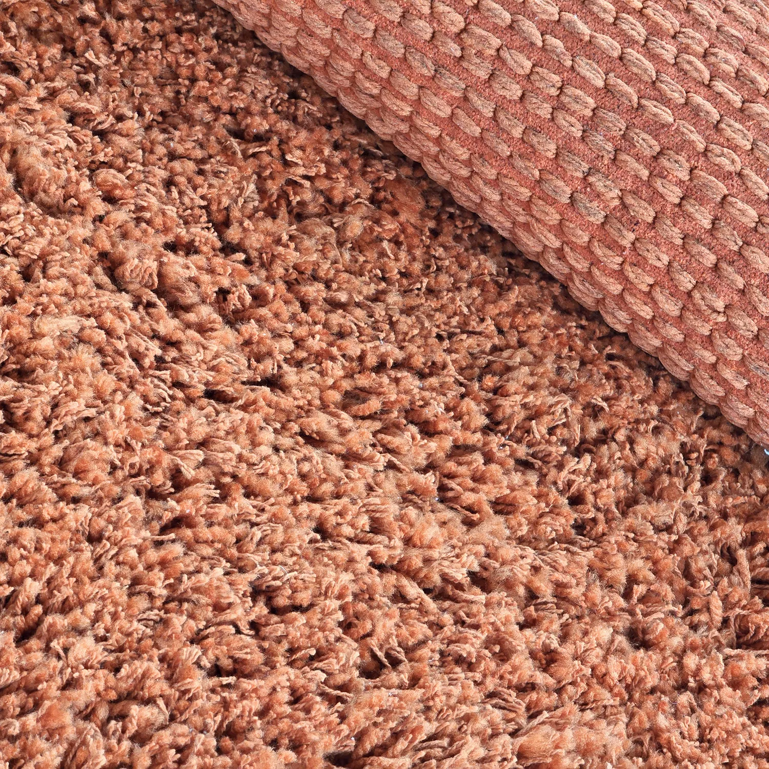 Tapete redondo - Combarro Solid Cotton Shaggy (laranja claro)