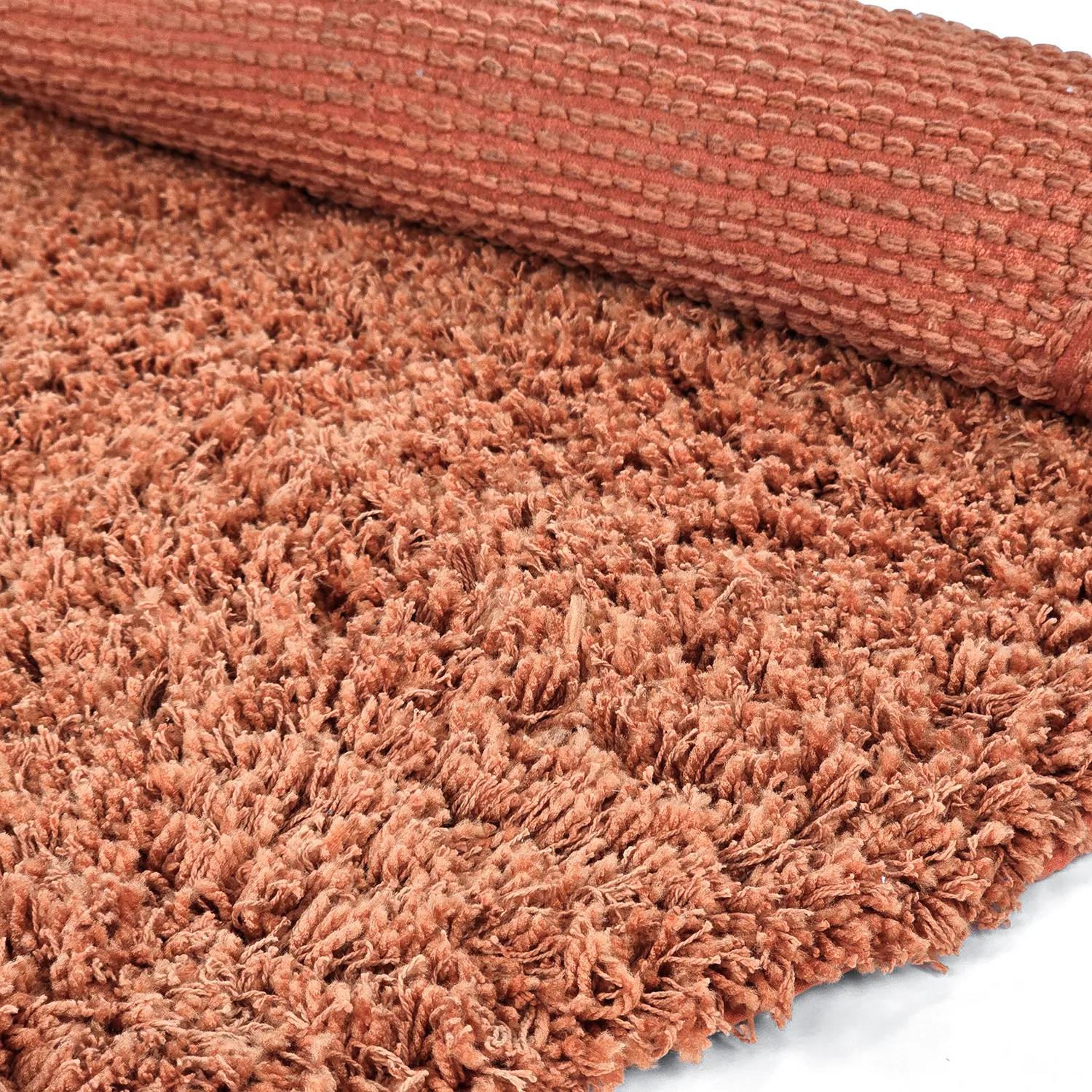 Tapete redondo - Combarro Solid Cotton Shaggy (laranja claro)