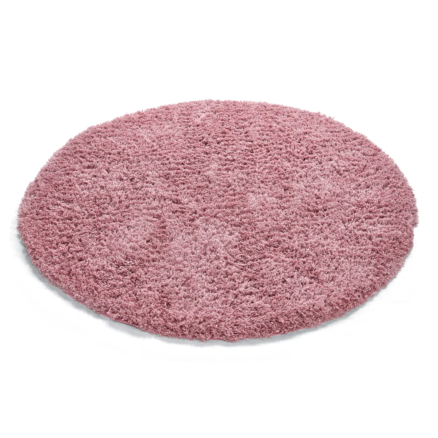 Tapete redondo - Combarro Solid Cotton Shaggy (rosa claro)