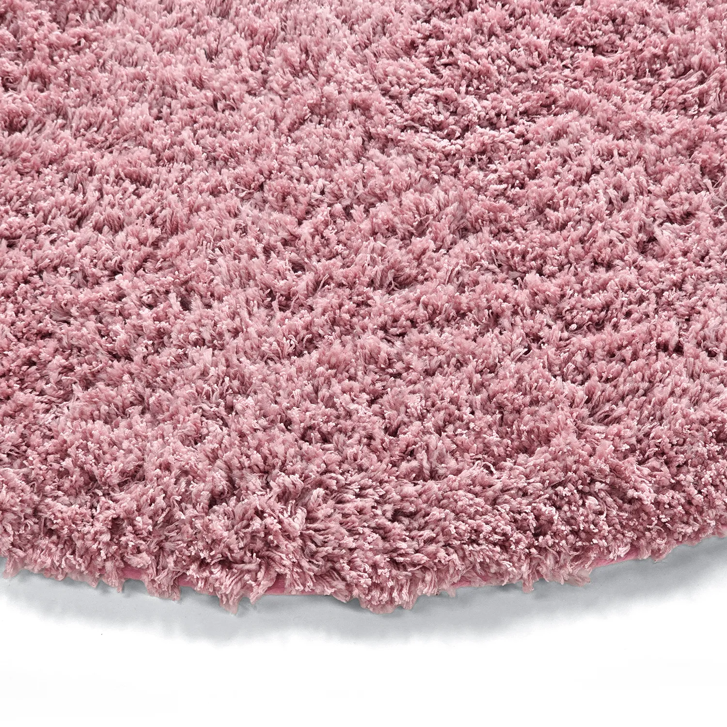 Tapete redondo - Combarro Solid Cotton Shaggy (rosa claro)