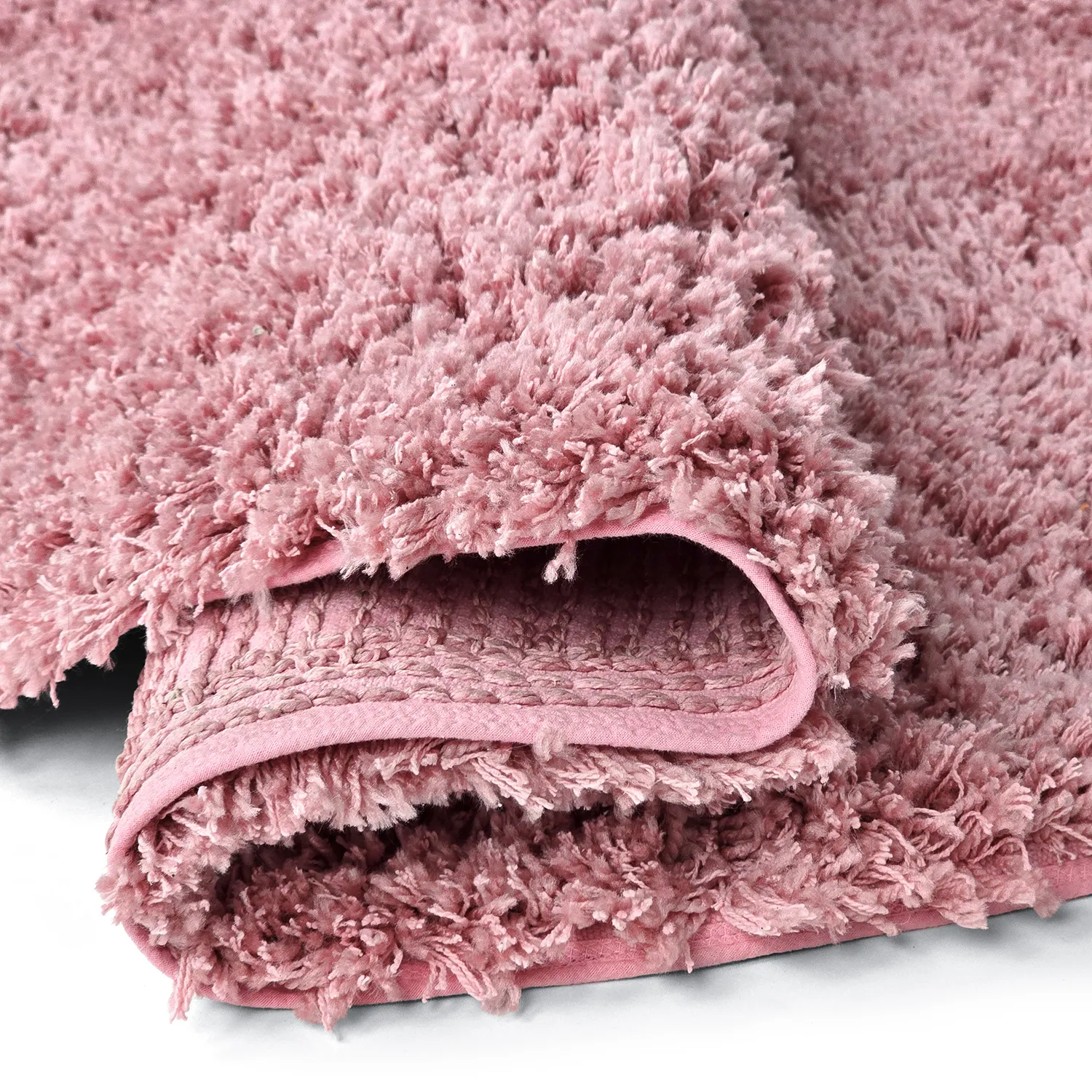 Tapete redondo - Combarro Solid Cotton Shaggy (rosa claro)