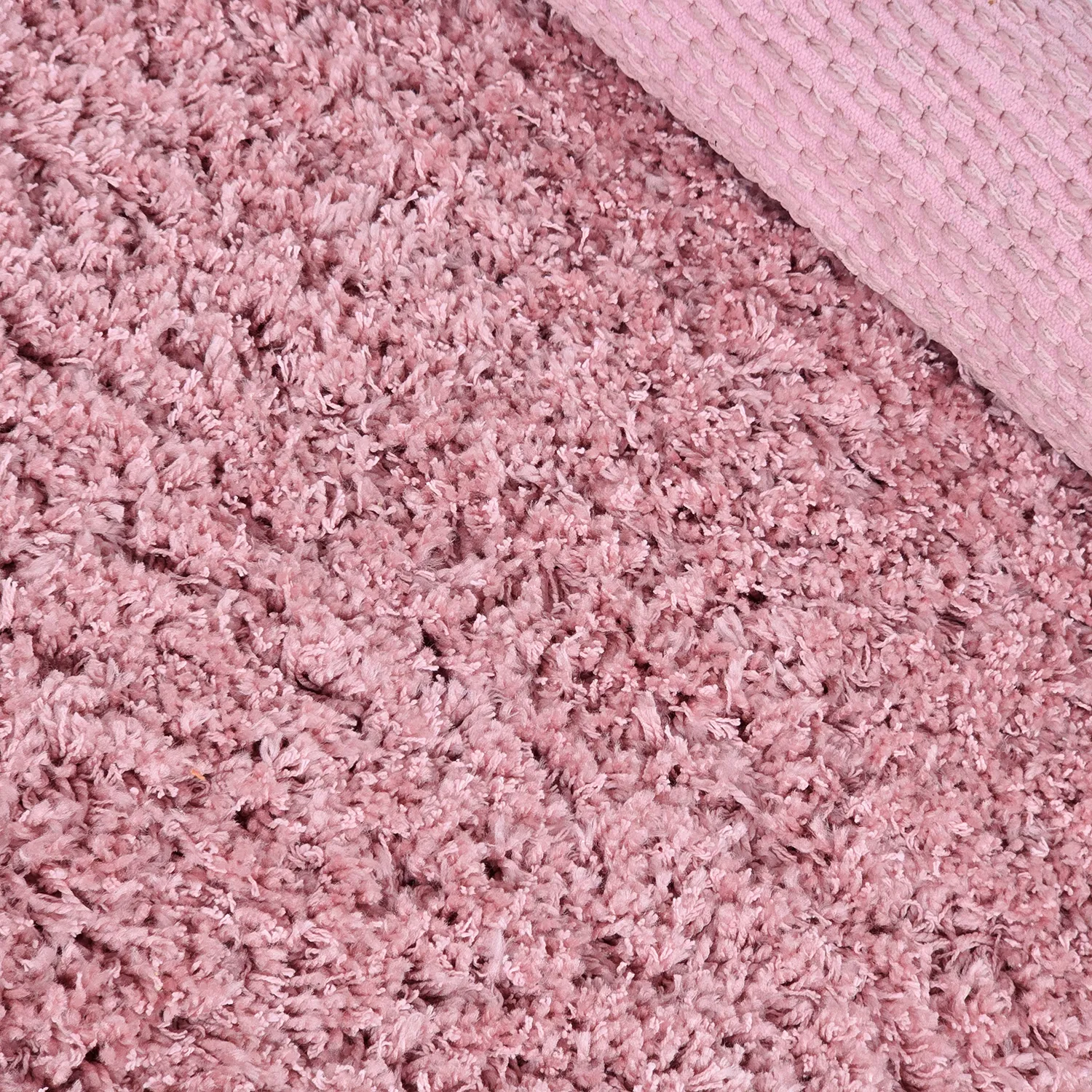 Tapete redondo - Combarro Solid Cotton Shaggy (rosa claro)