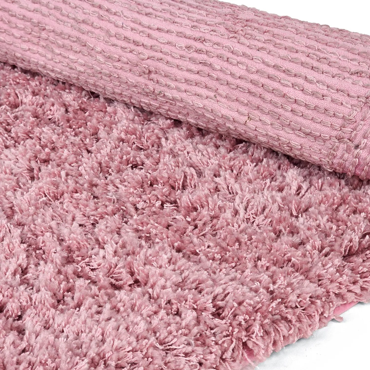 Tapete redondo - Combarro Solid Cotton Shaggy (rosa claro)