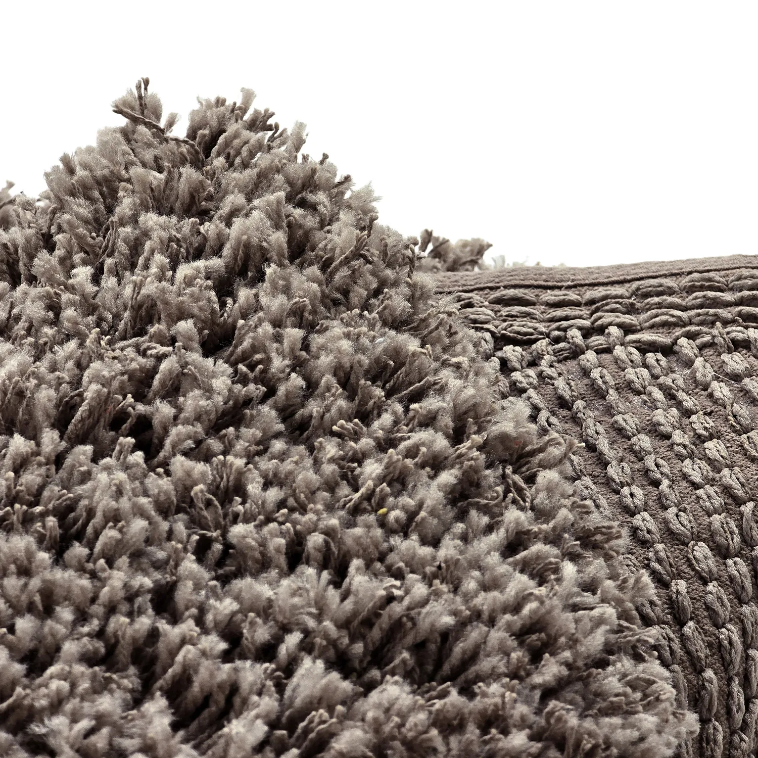 Tapete redondo - Combarro Solid Cotton Shaggy (taupe)