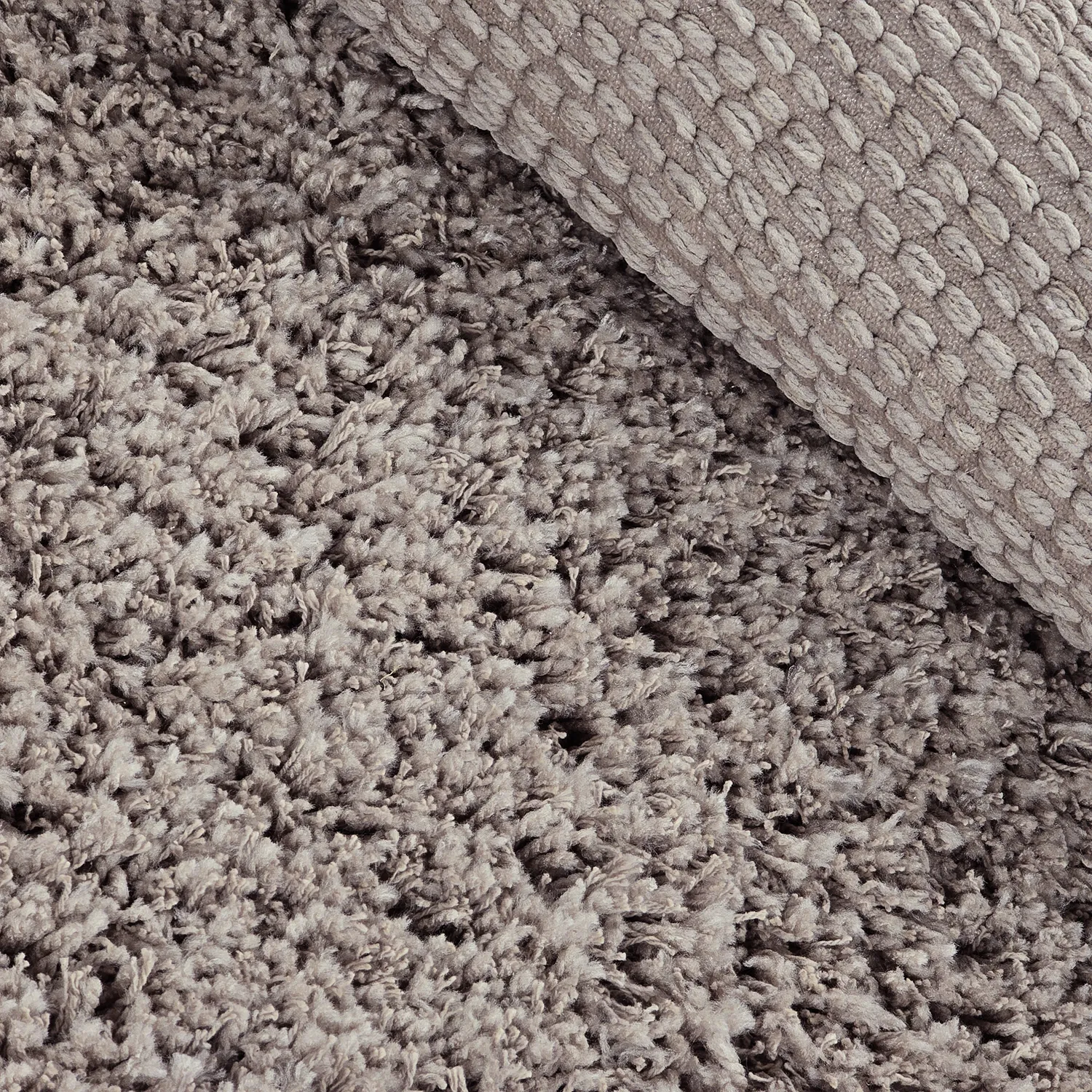 Tapete redondo - Combarro Solid Cotton Shaggy (taupe)