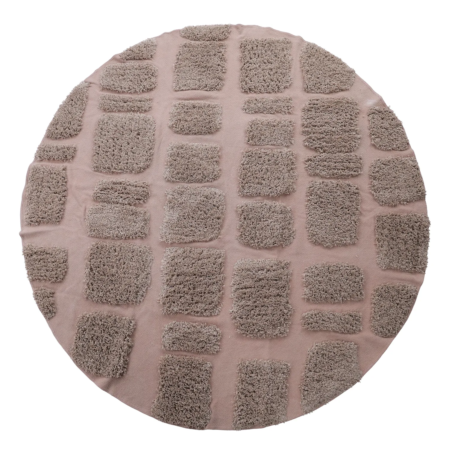Tapete redondo - Otranto Natural Cotton Shaggy (taupe)