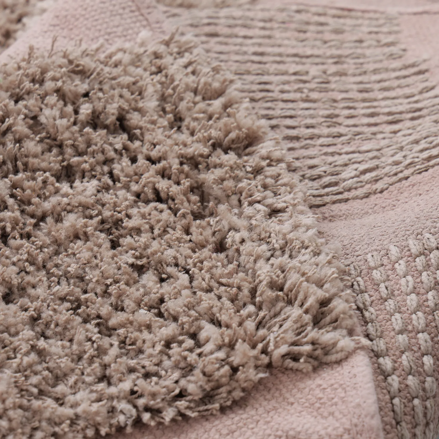Tapete redondo - Otranto Natural Cotton Shaggy (taupe)
