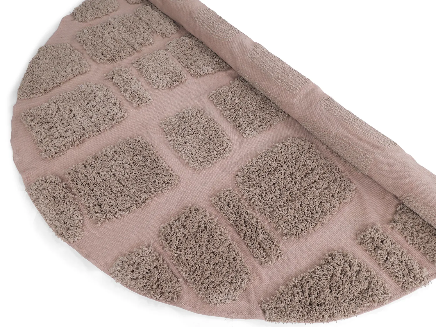 Tapete redondo - Otranto Natural Cotton Shaggy (taupe)
