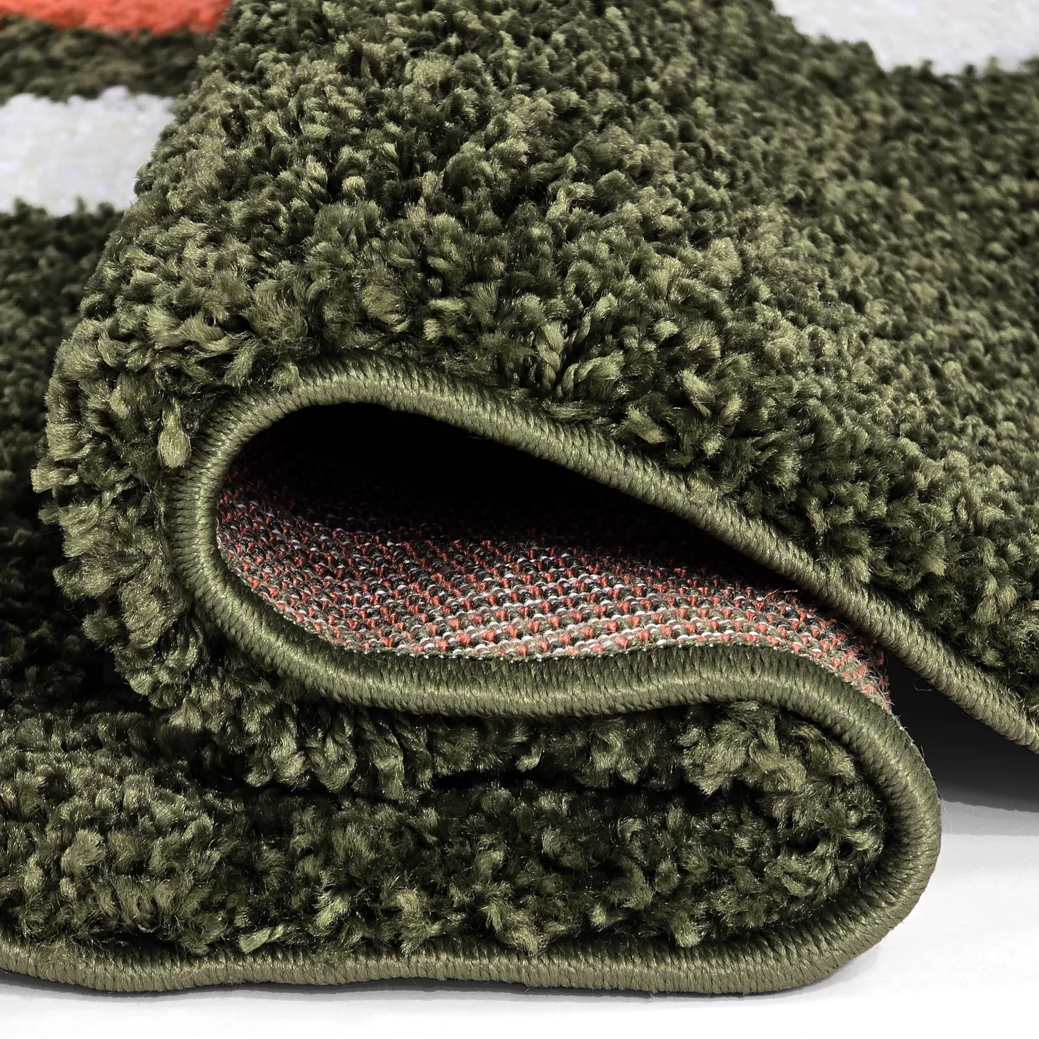 Tapetes redondos - Alsace (verde/branco/laranja)