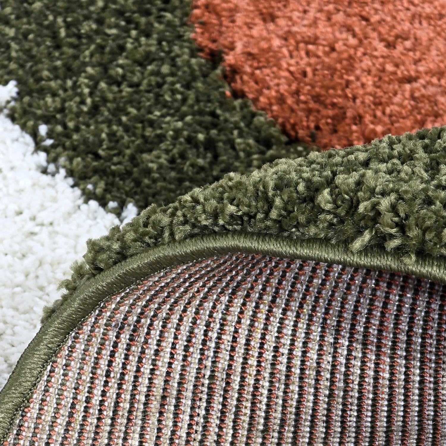 Tapetes redondos - Alsace (verde/branco/laranja)