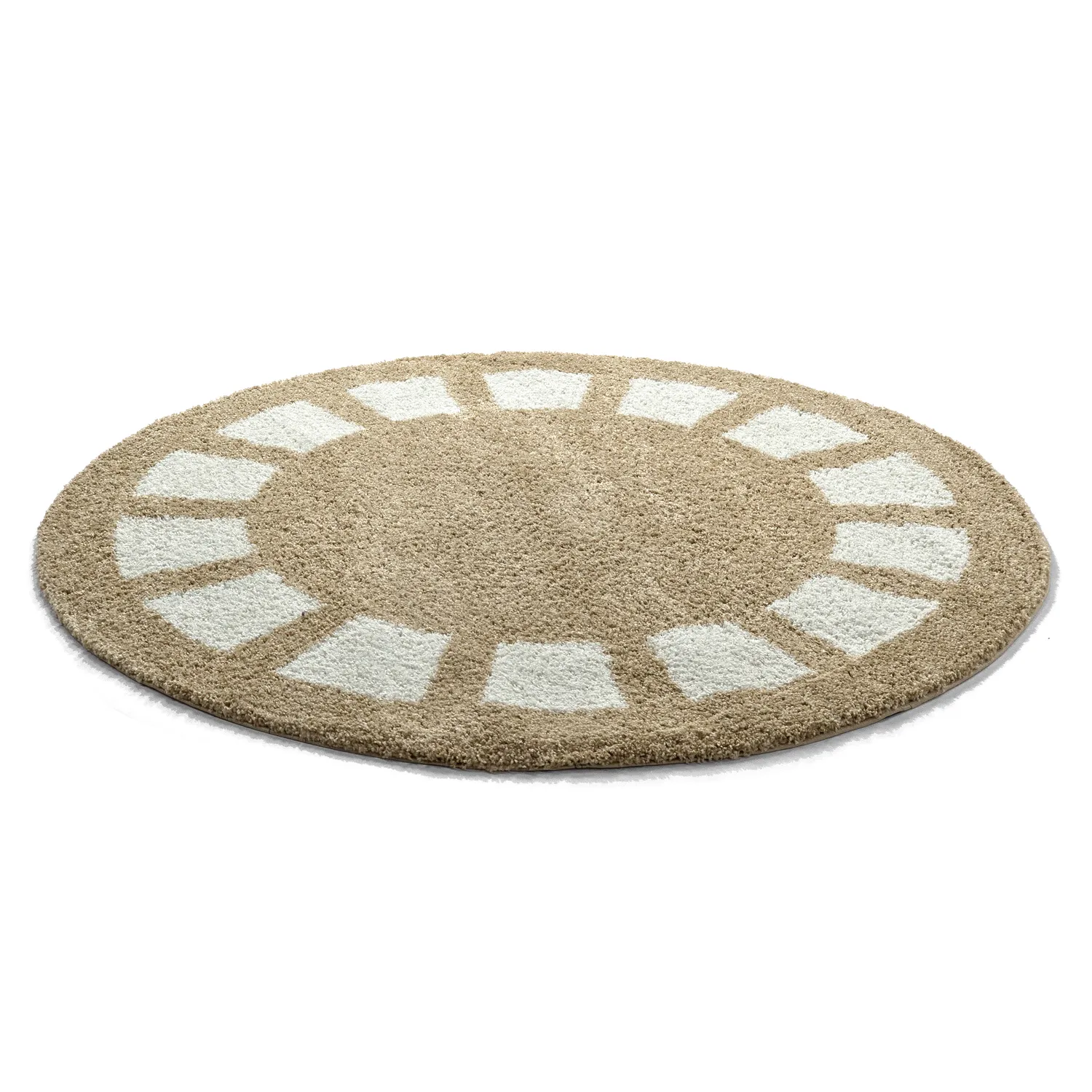 Tapetes redondos - Asilah (bege/branco)