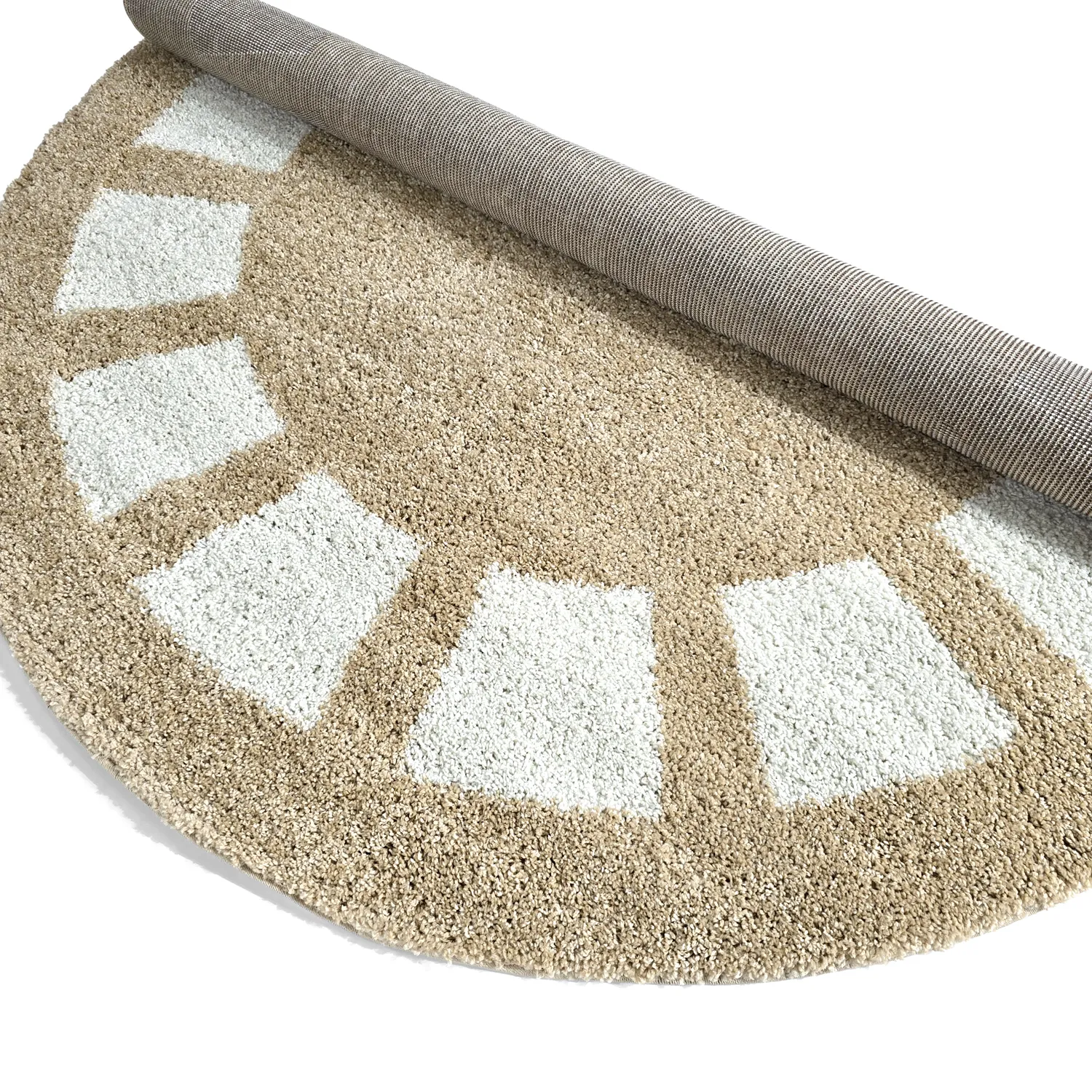 Tapetes redondos - Asilah (bege/branco)