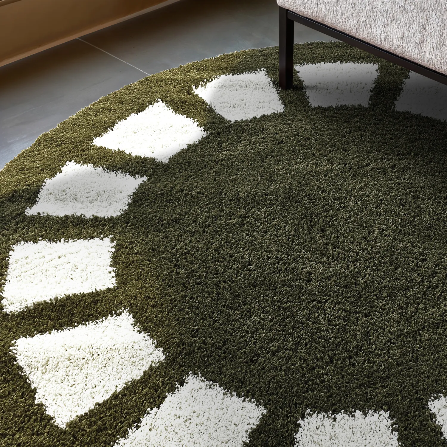 Tapetes redondos - Asilah (verde/branco)