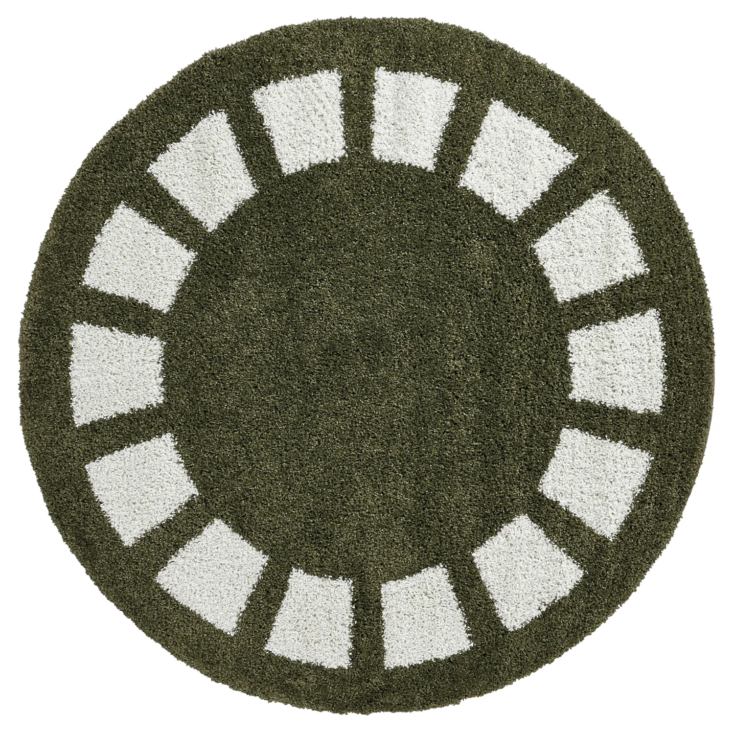 Tapetes redondos - Asilah (verde/branco)