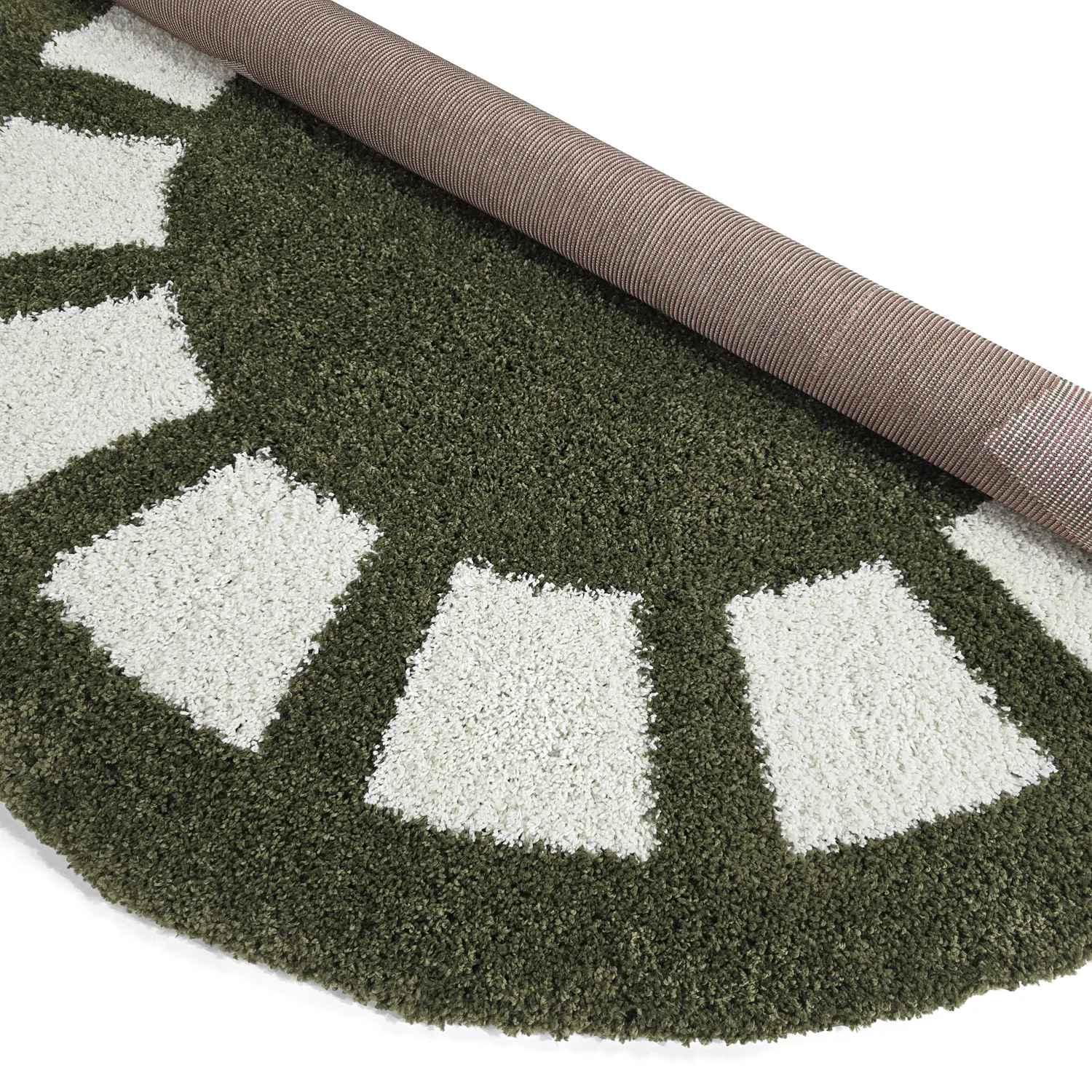 Tapetes redondos - Asilah (verde/branco)