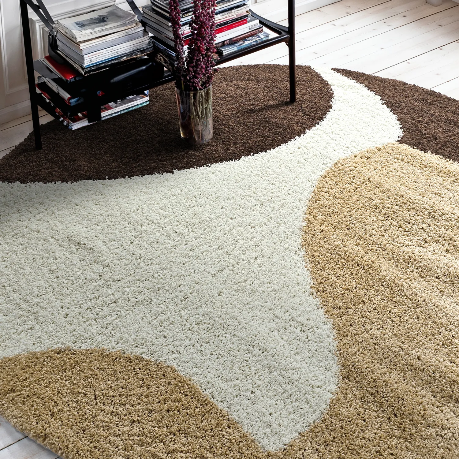 Tapetes redondos - Chiniot (marrom/bege/branco)