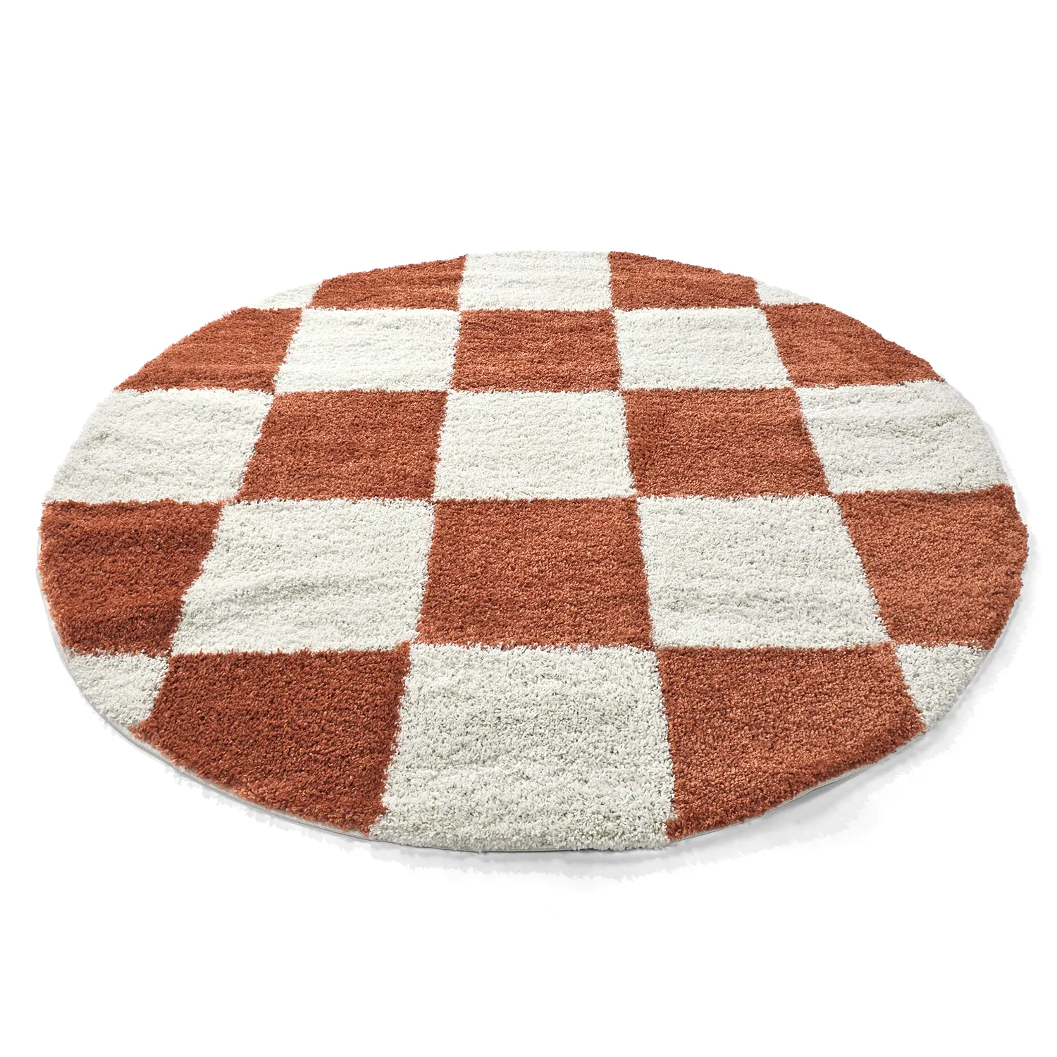 Tapetes redondos - Gordes (laranja/branco)