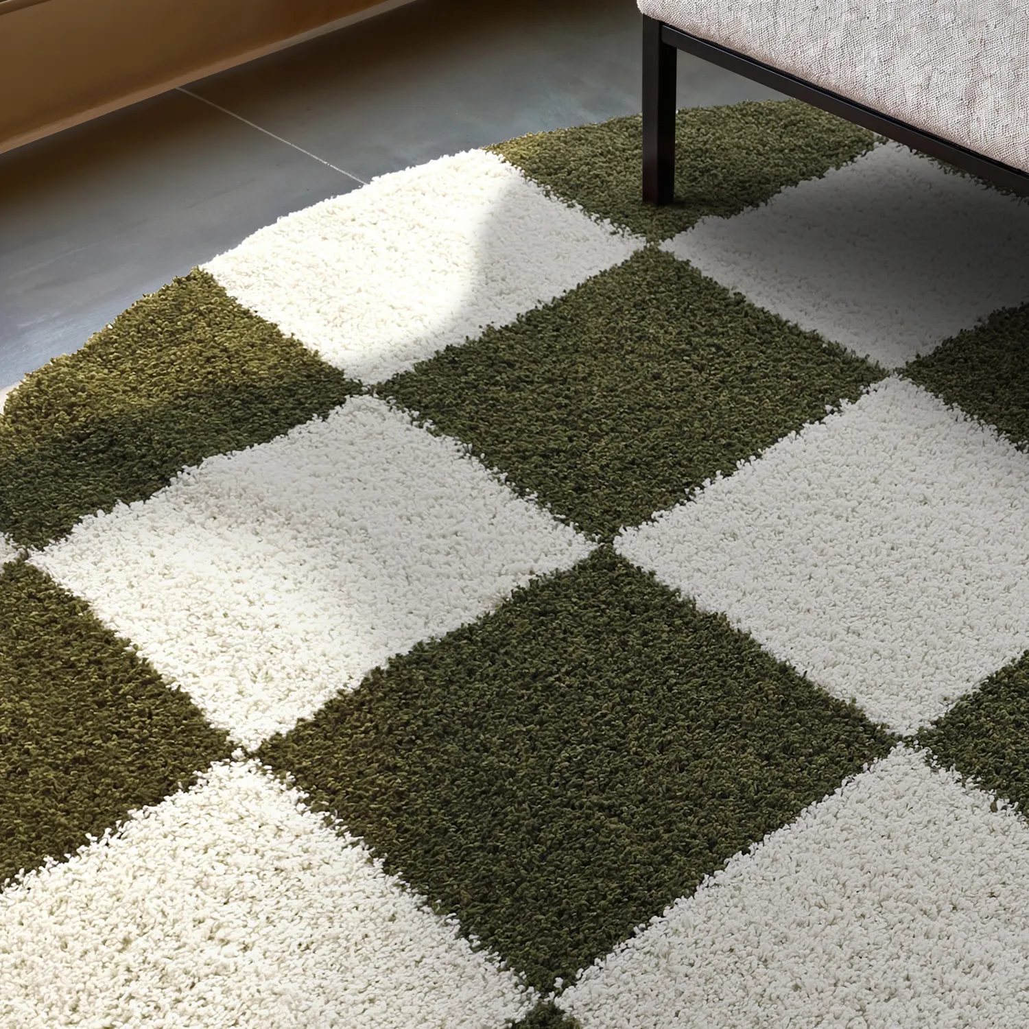 Tapetes redondos - Gordes (verde/branco)