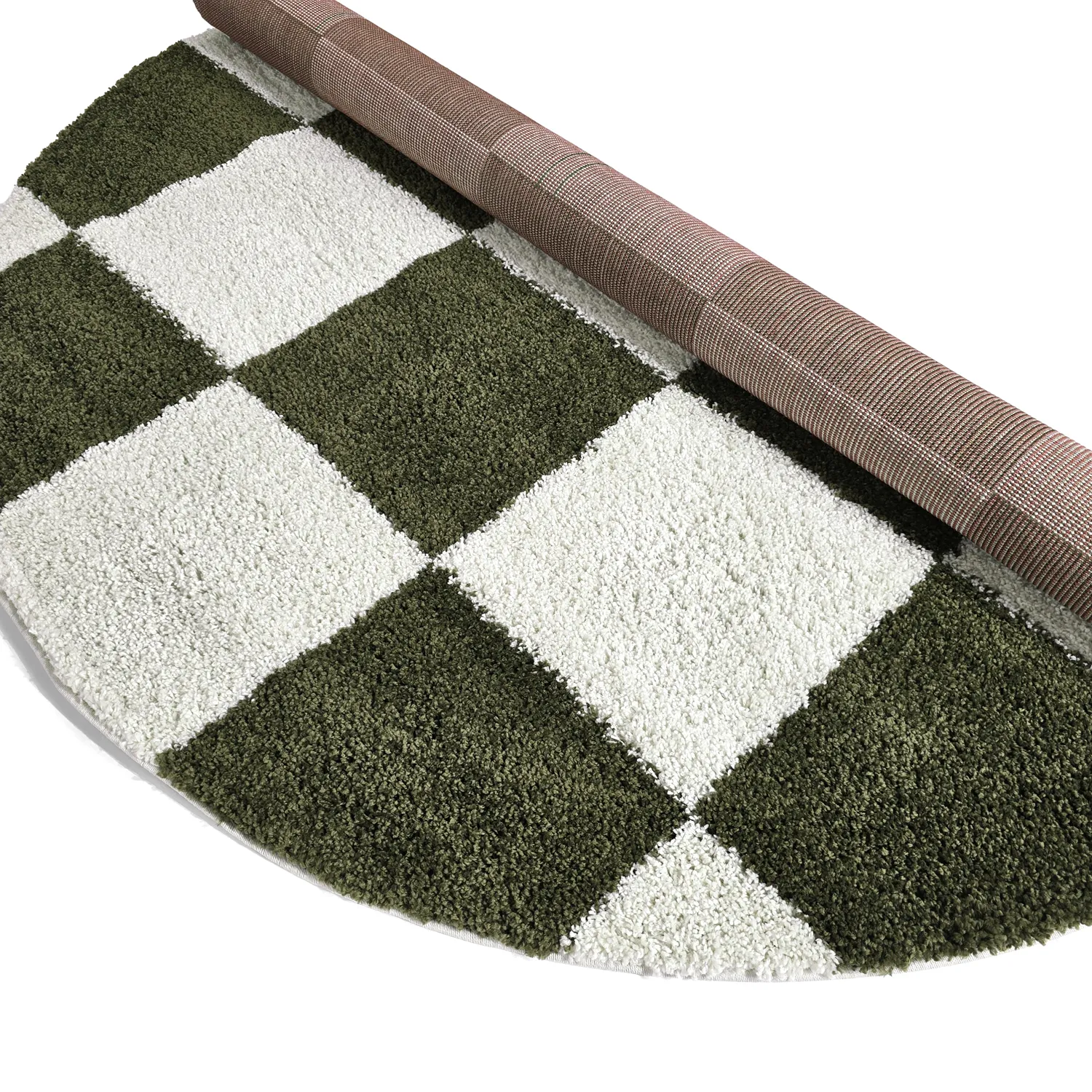 Tapetes redondos - Gordes (verde/branco)