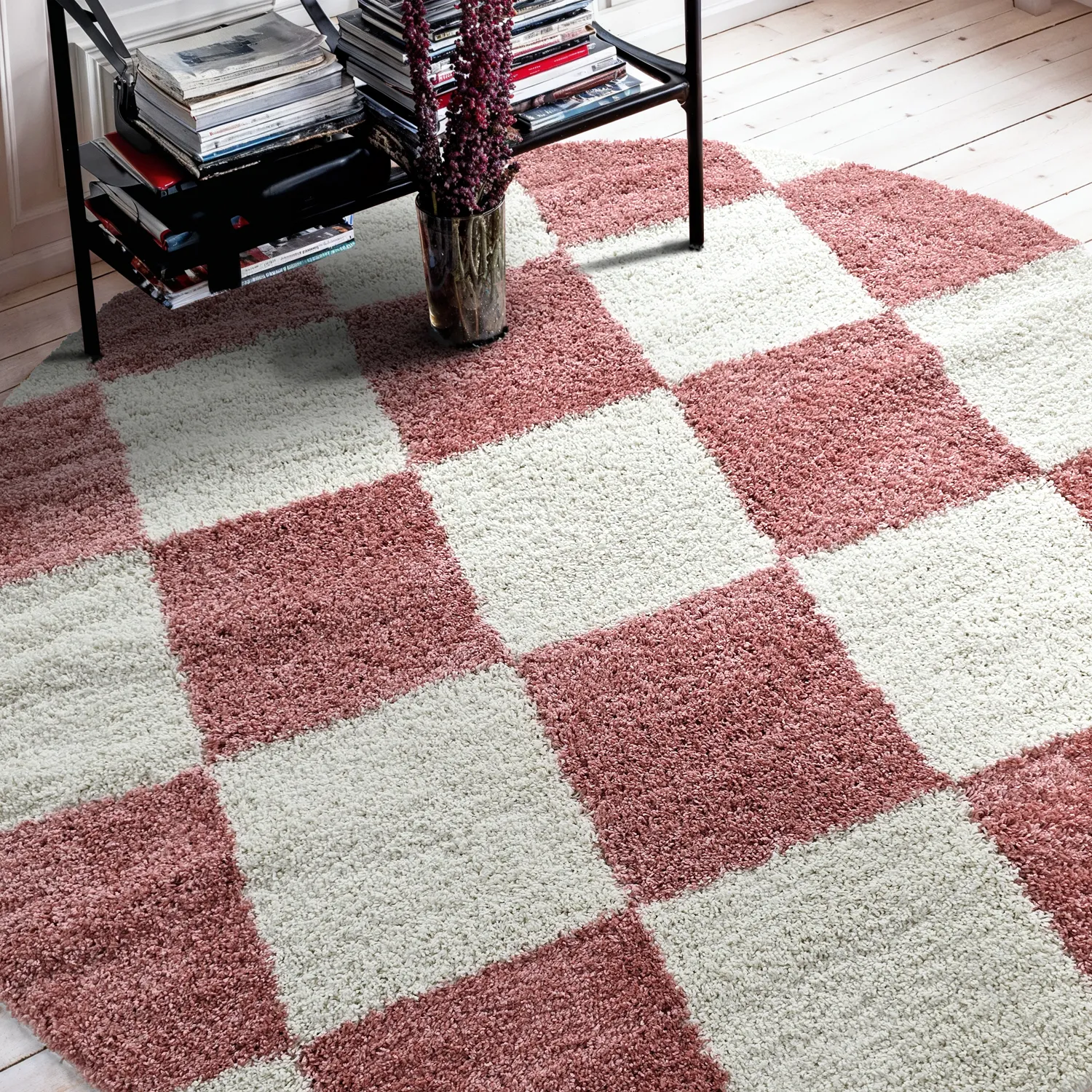 Tapetes redondos - Gordes (rosa/branco)