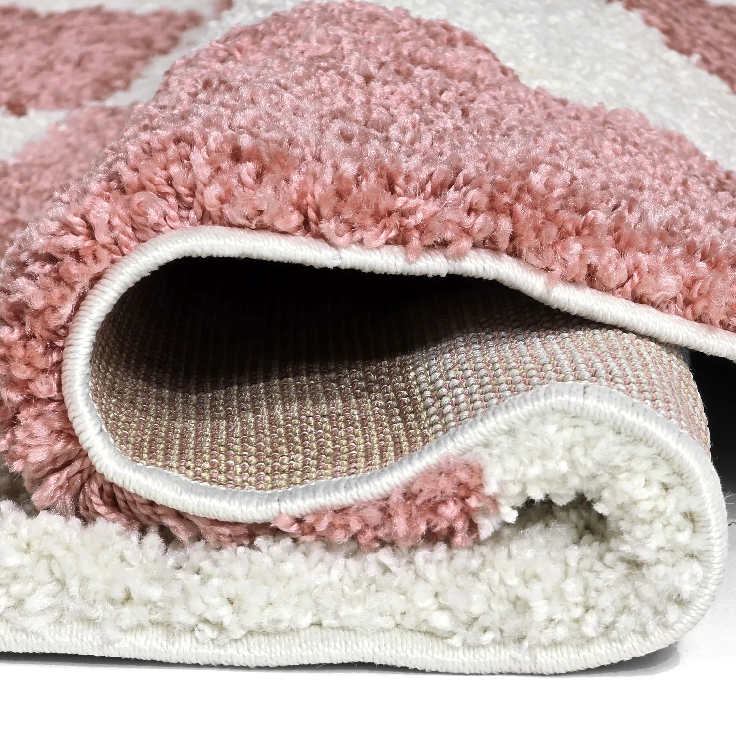 Tapetes redondos - Gordes (rosa/branco)