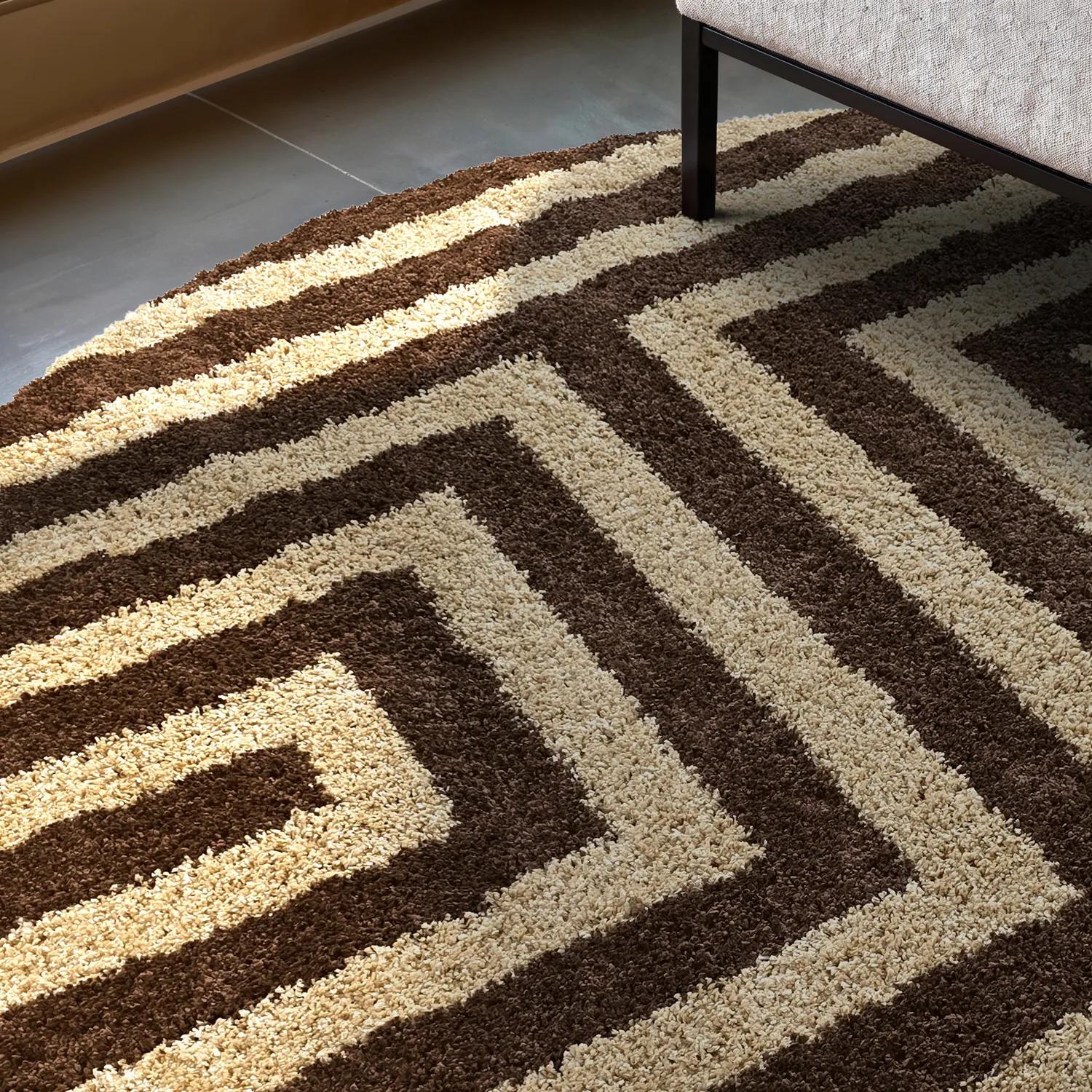 Tapetes redondos - Imilchil (bege/marrom)