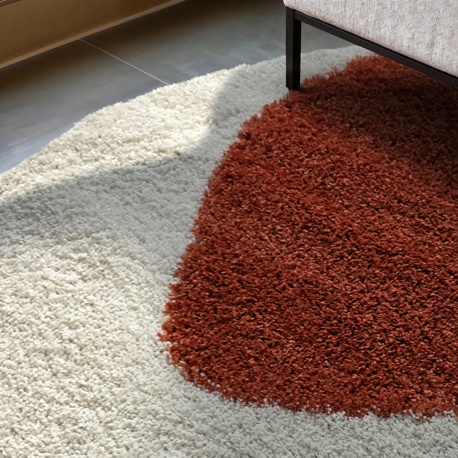 Tapetes redondos - Sanghar (branco/laranja/verde)