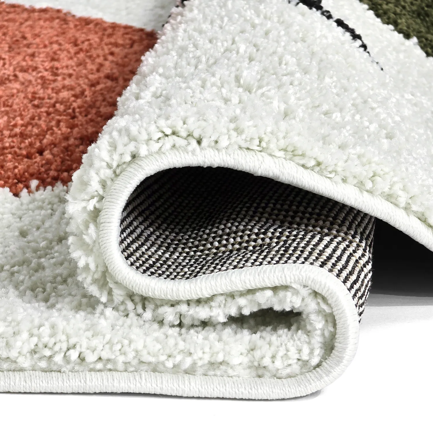 Tapetes redondos - Sanghar (branco/laranja/verde)