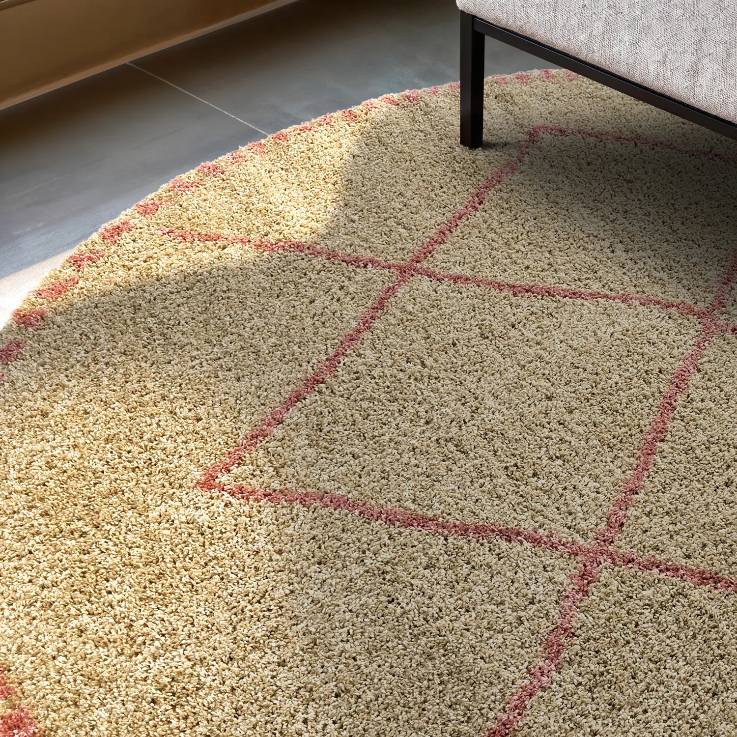 Tapetes redondos - Tiznit (bege/rosa)