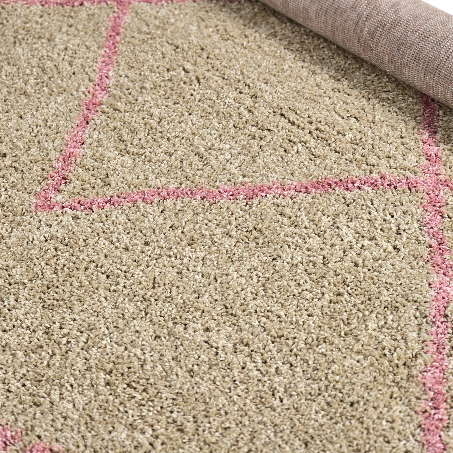 Tapetes redondos - Tiznit (bege/rosa)