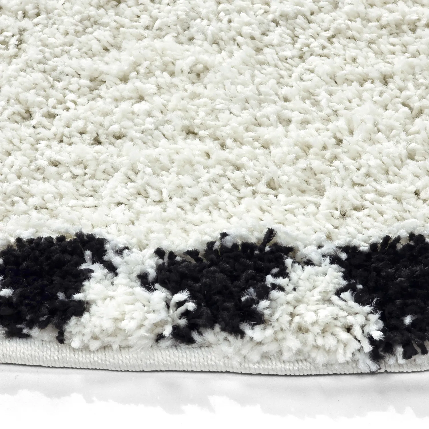 Tapetes redondos - Tiznit (branco/preto)