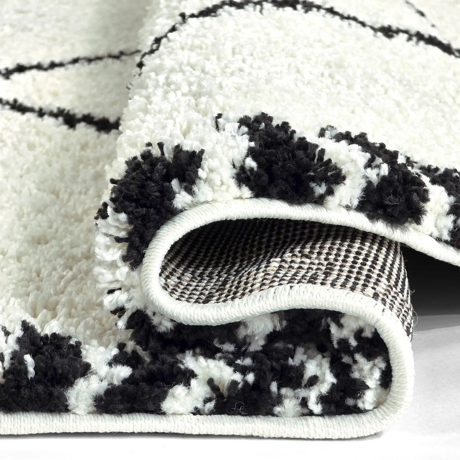 Tapetes redondos - Tiznit (branco/preto)