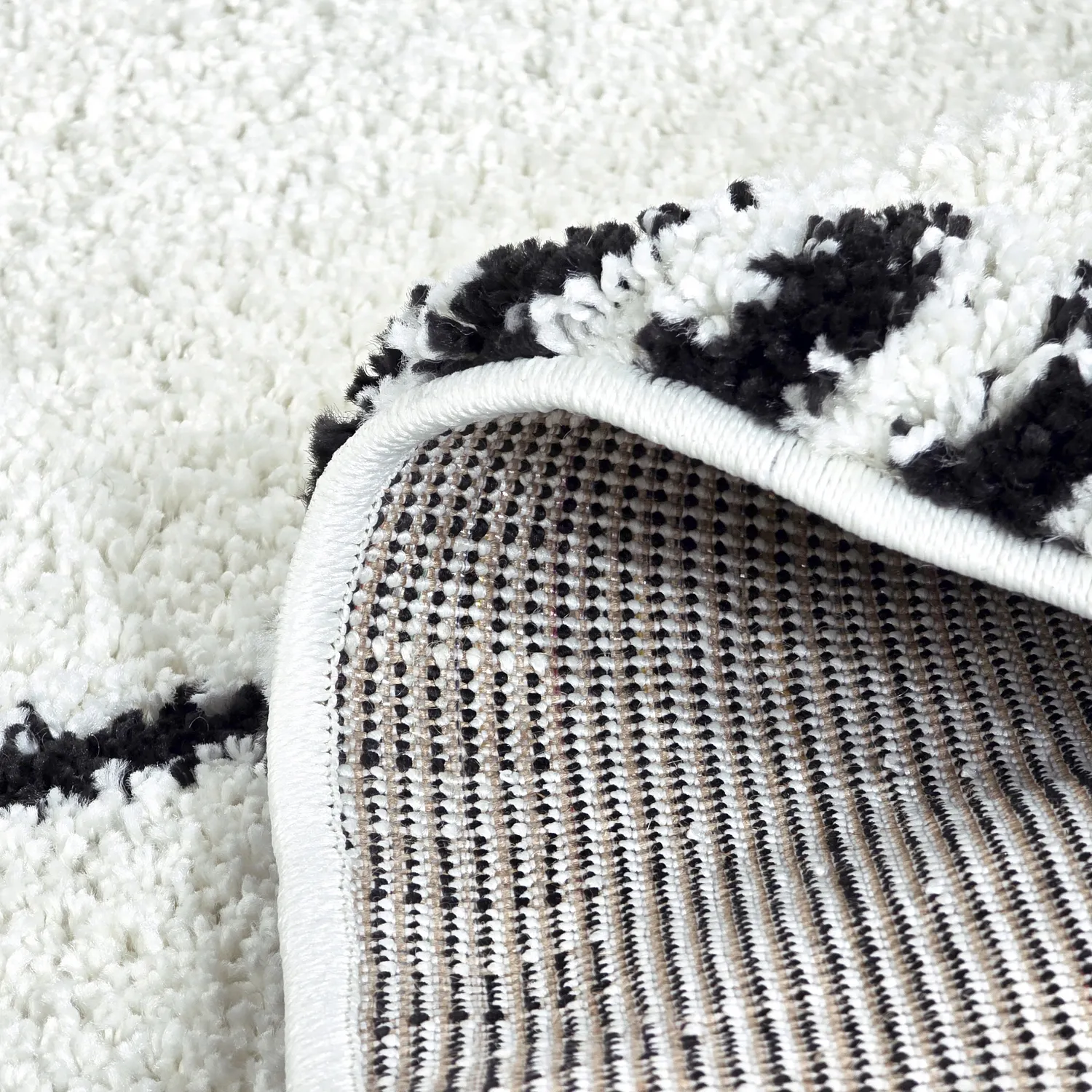 Tapetes redondos - Tiznit (branco/preto)