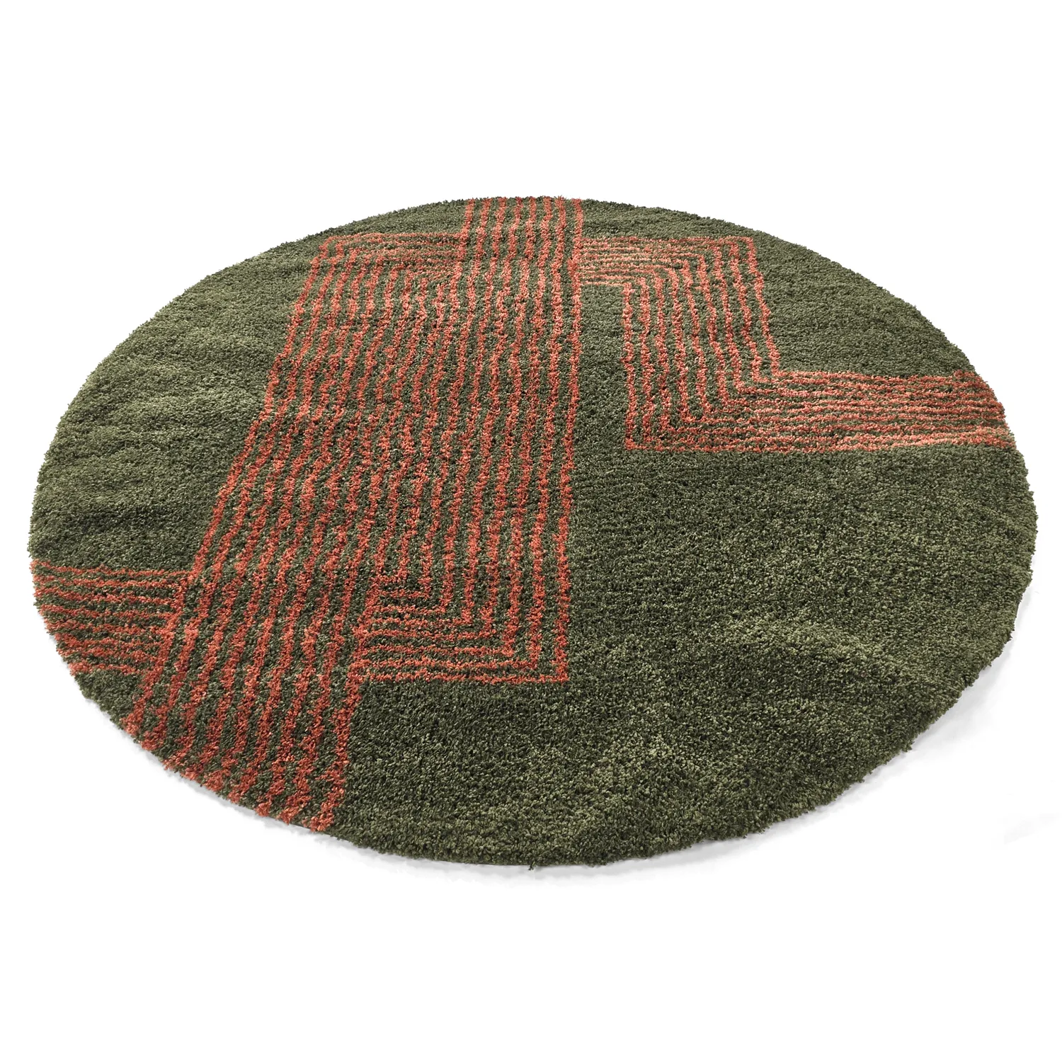 Tapetes redondos - Zagora (verde/laranja)