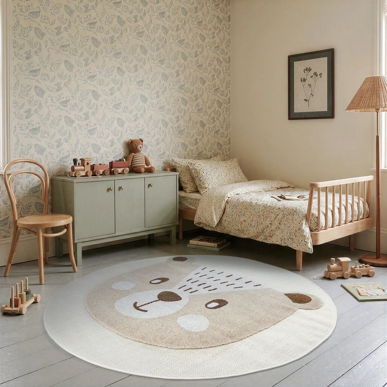Tapete redondo infantil - Kind Bear (creme)