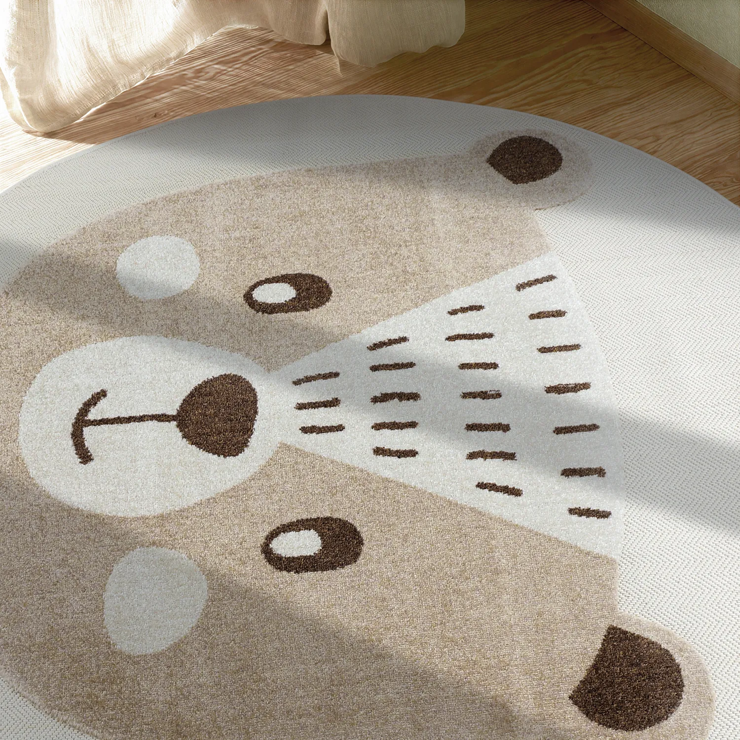 Tapete redondo infantil - Kind Bear (creme)