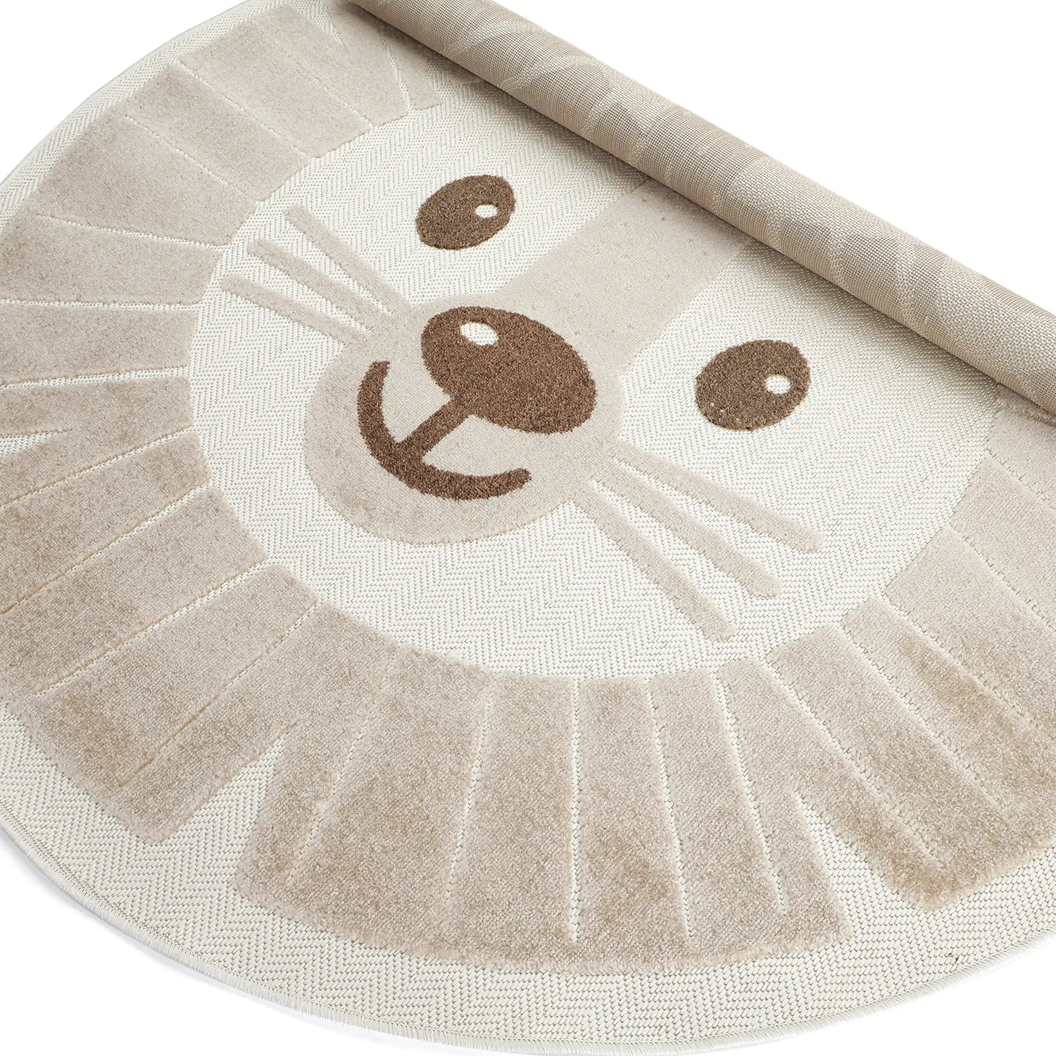 Tapete redondo infantil - Kind Lion (creme)