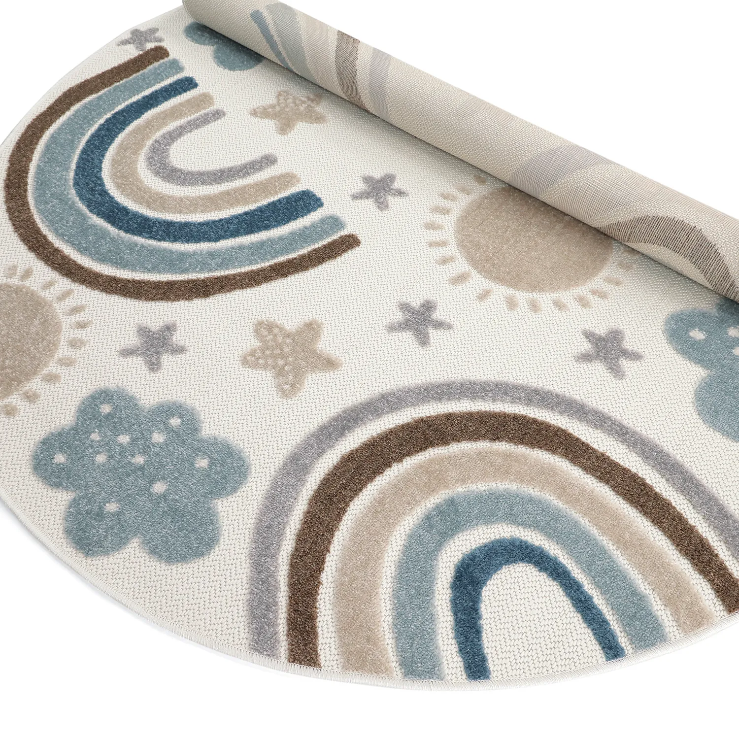 Tapete redondo infantil - Rainbow Potpourri (creme/multi)